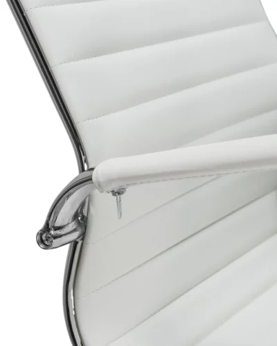 Офисное кресло для руководителей 101F-LMR CLARK, цвет белый Dobrin, белый/экокожа, ножки/металл/хром, размеры - 1090*1150***680*680 фото 9