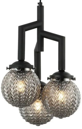 Светильник подвесной Grozde 2133/02/03P Stilfort серый 3 лампы, основание чёрное в стиле современный шар фото 3
