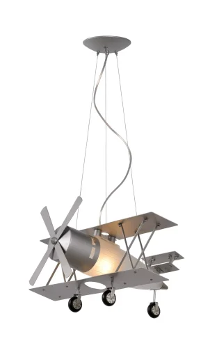 Светильник подвесной FOCKER 77468/01/36 Lucide белый 1 лампа, основание серое в стиле для детской 