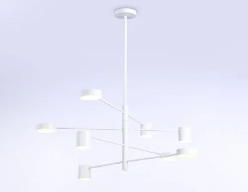 Люстра на штанге LED FL51688 Ambrella light белая на 1 лампа, основание белое в стиле современный хай-тек  фото 4