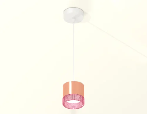 Светильник подвесной XP8122031 Ambrella light розовый 1 лампа, основание белое в стиле хай-тек современный  фото 2
