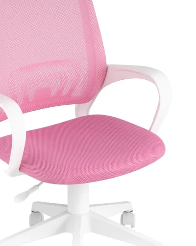 Кресло TopChairs ST-BASIC-W розовый TW-06A TW-13A сетка/ткань крестовина пластик пластик УТ000035494 Stool Group, розовый/ткань, ножки/пластик/белый, размеры - ****635*605 фото 3