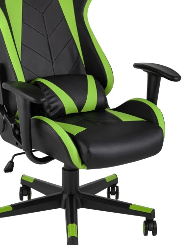 Кресло спортивное TopChairs Gallardo, зеленое УТ000004575 Stool Group, зелёный/экокожа, ножки/металл/чёрный, размеры - ****660*640 фото 7