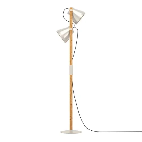 Торшер Cawton 43954 Eglo  матовый никель 2 лампы, основание бежевое коричневое в стиле лофт современный
 фото 3