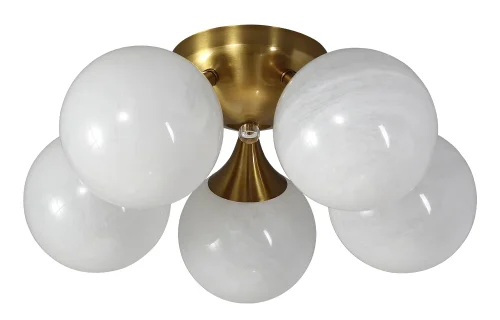 Люстра потолочная SUITE PL5 BRONZE Crystal Lux белая на 5 ламп, основание бронзовое в стиле современный шар