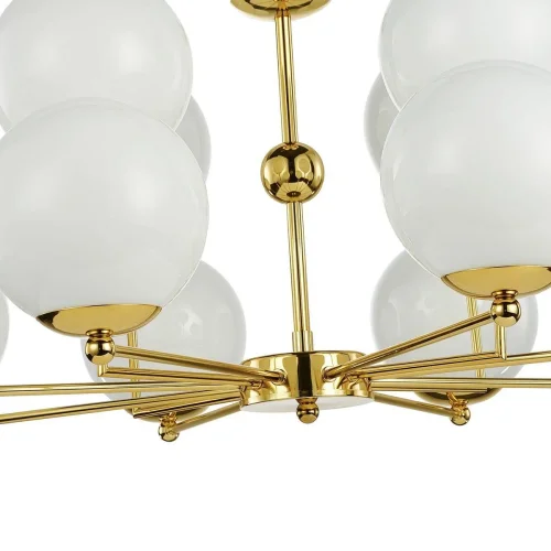Люстра подвесная Undine 2811-12P Favourite белая на 12 ламп, основание золотое в стиле классический шар фото 4