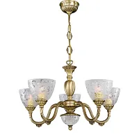 Люстра подвесная  L 6252/5 Reccagni Angelo белая на 5 ламп, основание античное бронза в стиле классический 