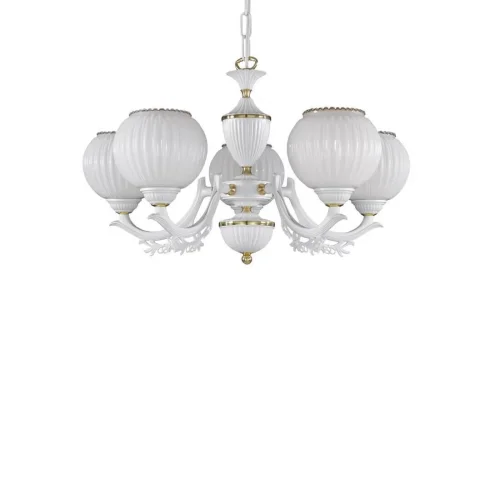 Люстра подвесная L 9650/5 Reccagni Angelo белая на 5 ламп, основание белое в стиле классический 