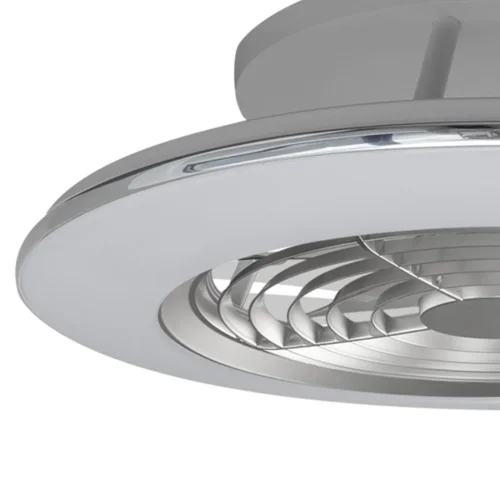 Люстра с вентилятором LED с пультом Alisio 7494 Mantra белая серебряная на 1 лампа, основание серебряное в стиле современный с пультом фото 4
