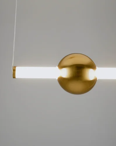 Светильник подвесной LED Eclipse V10698-PL Moderli белый 1 лампа, основание золотое в стиле минимализм хай-тек современный линейный фото 5
