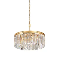 Люстра подвесная V5180-8/9 Vitaluce прозрачная на 9 ламп, основание золотое в стиле современный классический 