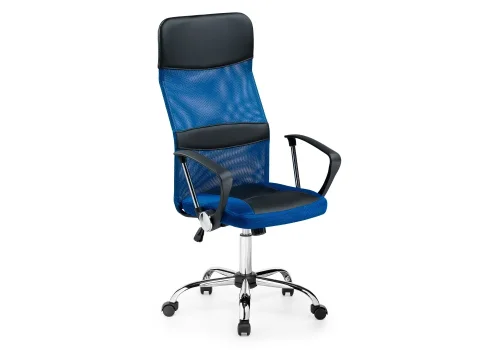 Компьютерное кресло Arano синее 1647 Woodville, синий/ткань искусственная кожа, ножки/металл/хром, размеры - *1320***650*650 фото 4