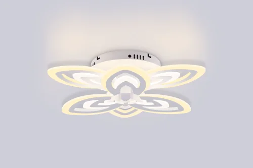 Люстра потолочная LED с пультом FA4546 Ambrella light белая на 1 лампа, основание белое в стиле современный хай-тек с пультом фото 6