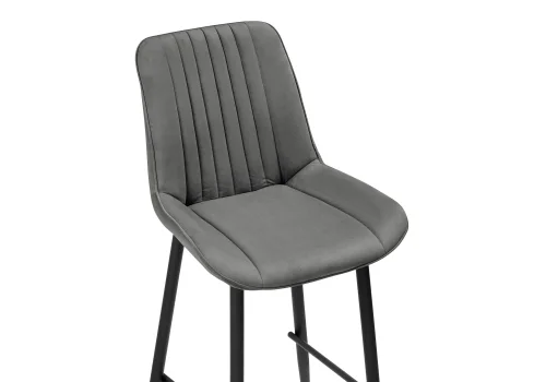 Полубарный стул Седа К темно-серый / черный 511177 Woodville, серый/велюр, ножки/металл/чёрный, размеры - ****490*570 фото 5