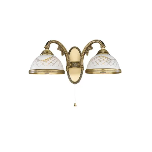 Бра с выключателем A 7002/2  Reccagni Angelo белый на 2 лампы, основание античное бронза в стиле классический 