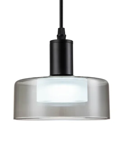 Светильник подвесной LED с пультом Gloze 4009/02/01P Stilfort серый чёрный 1 лампа, основание чёрное в стиле современный хай-тек с пультом фото 2