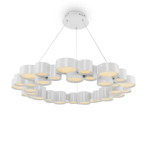 Люстра подвесная LED Marilyn FR6043PL-L90W Freya белая на 1 лампа, основание белое в стиле хай-тек современный 