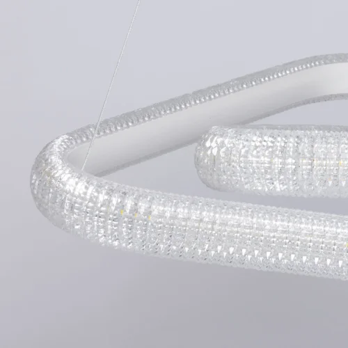 Люстра подвесная LED с пультом Оскар 510015501 DeMarkt белая на 1 лампа, основание белое в стиле современный хай-тек кольца с пультом фото 10