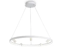 Светильник подвесной LED с пультом FL5288 Ambrella light белый 1 лампа, основание белое в стиле хай-тек с пультом кольца