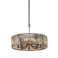 Люстра подвесная V5869-7/8 Vitaluce янтарная на 8 ламп, основание бронзовое в стиле современный классический 