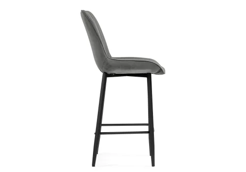 Полубарный стул Седа К темно-серый / черный 511177 Woodville, серый/велюр, ножки/металл/чёрный, размеры - ****490*570 фото 3
