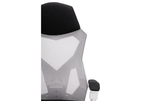 Компьютерное кресло Torino gray / white 15618 Woodville, чёрный/сетка ткань, ножки/пластик/белый, размеры - *1240***580*600 фото 8