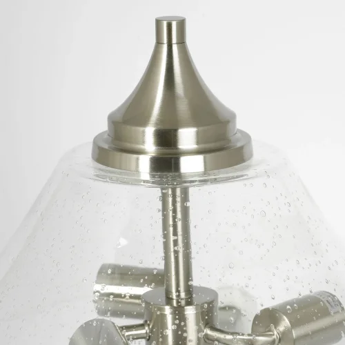 Люстра потолочная Fullerton LSP-8815 Lussole прозрачная на 3 лампы, основание матовое никель в стиле современный кантри  фото 3