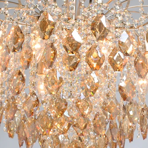 Люстра подвесная Бриз 111014608 DeMarkt янтарная прозрачная на 8 ламп, основание золотое в стиле классический  фото 12