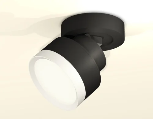Светильник накладной XM8102001 Ambrella light белый 1 лампа, основание чёрное в стиле хай-тек круглый фото 2