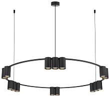 Люстра подвесная 471-023-15 Velante чёрная на 15 ламп, основание чёрное в стиле модерн хай-тек 