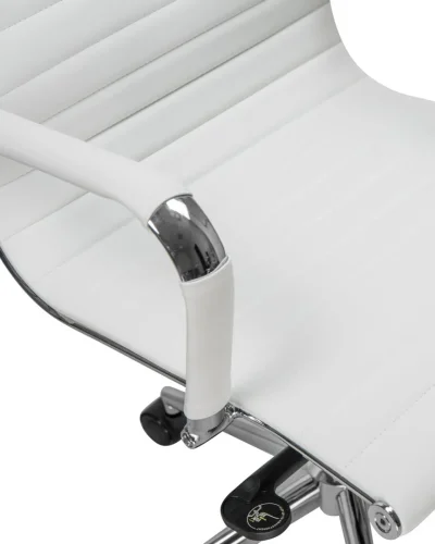 Офисное кресло для руководителей 101F-LMR CLARK, цвет белый Dobrin, белый/экокожа, ножки/металл/хром, размеры - 1090*1150***680*680 фото 8