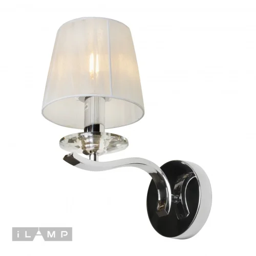 Бра Perfection RM7006/1W CR iLamp белый на 1 лампа, основание хром в стиле современный американский  фото 3