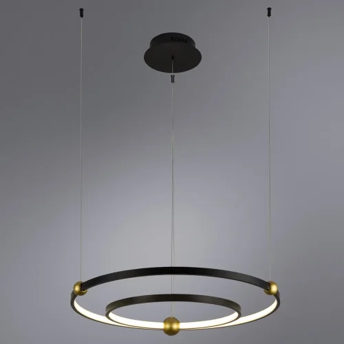 Светильник подвесной LED Amadeo 1123/04 SP-65 Divinare чёрный 2 лампы, основание чёрное в стиле современный кольца фото 4