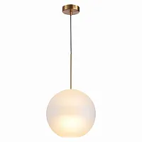 Светильник подвесной Bopone SL1133.523.01 ST-Luce белый 1 лампа, основание латунь в стиле современный шар