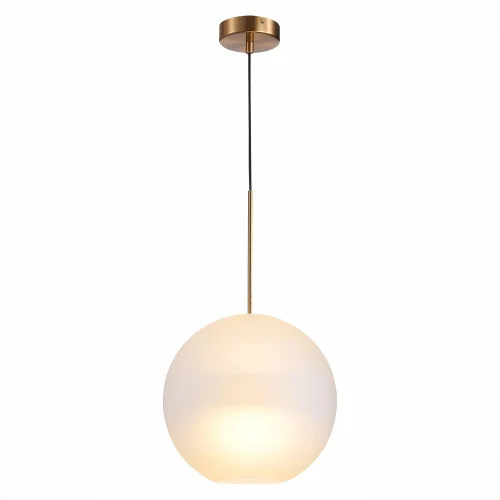 Светильник подвесной Bopone SL1133.523.01 ST-Luce белый 1 лампа, основание латунь в стиле современный шар