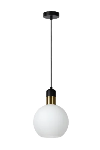 Светильник подвесной Julius 34438/20/61 Lucide белый 1 лампа, основание чёрное в стиле винтаж  фото 2