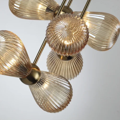 Светильник подвесной Elica 5402/6 Odeon Light янтарный 6 ламп, основание золотое в стиле современный выдувное фото 5