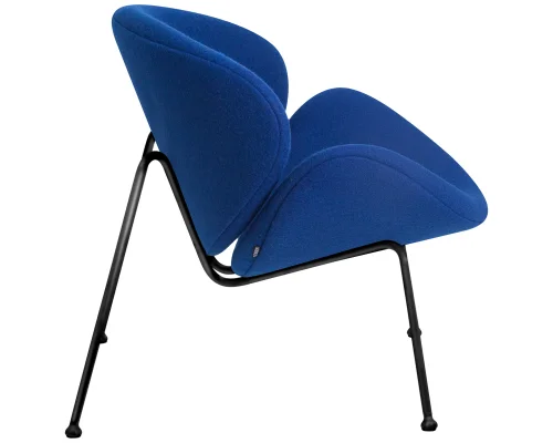 Кресло дизайнерское  72-LMO EMILY, цвет сиденья синий (AF6), цвет основания черный Dobrin, синий/ткань, ножки/металл/чёрный, размеры - ****810*780 фото 2