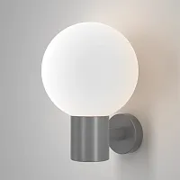 Настенный светильник Bold O598WL-01GR Maytoni уличный IP54 антрацит серый 1 лампа, плафон белый в стиле хай-тек современный E27