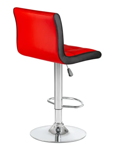 Стул барный 5006-LM CANDY,  цвет сиденья красно-черный, цвет основания хром Dobrin, красный/экокожа, ножки/металл/хром, размеры - 950*1160***460*520 фото 4