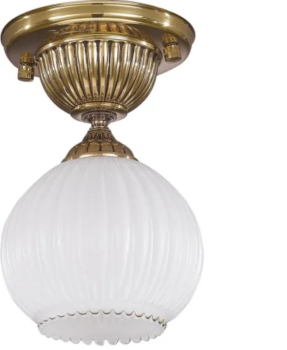 Светильник потолочный PL 9350/1 Reccagni Angelo белый 1 лампа, основание золотое в стиле классический  фото 2