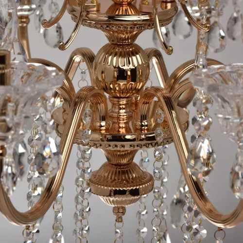 Люстра подвесная Селена 482013208 MW-Light без плафона на 8 ламп, основание прозрачное золотое в стиле классический  фото 4