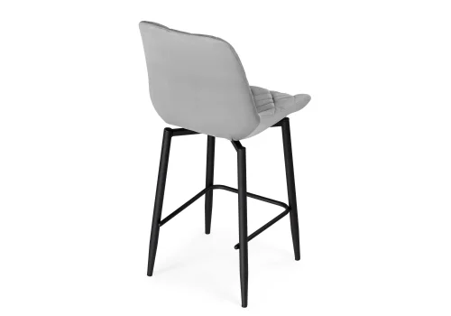Полубарный стул Баодин К Б/К крутящийся светло-серый / черный 517143 Woodville, серый/велюр, ножки/металл/чёрный, размеры - ****500*580 фото 5