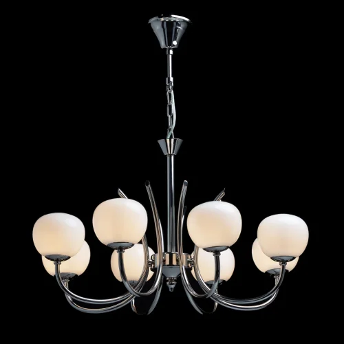 Люстра подвесная Оливия 306014808 MW-Light белая на 8 ламп, основание никель в стиле современный шар фото 2
