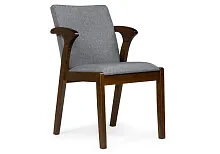 Деревянный стул Artis cappuccino / grey 15414 Woodville, серый/ткань, ножки/дерево/капучино, размеры - ****490*580