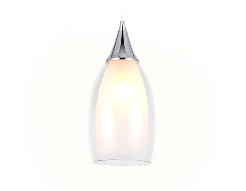 Светильник подвесной TR3542 Ambrella light белый 1 лампа, основание хром в стиле современный  фото 2