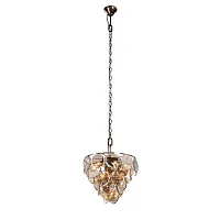 Люстра подвесная V5849-7/10 Vitaluce янтарная на 10 ламп, основание бронзовое в стиле современный классический 