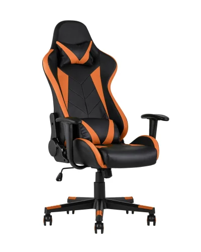 Кресло спортивное TopChairs Gallardo, оранжевое УТ000004574 Stool Group, оранжевый/экокожа, ножки/металл/чёрный, размеры - ****660*640 фото 3
