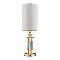 Настольная лампа Lea LEA-LG-1(Z/A) Kutek белая 1 лампа, основание золотое металл в стиле американский 