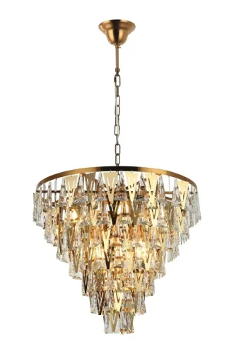 Люстра подвесная Vaviani 2148/05/13PL Stilfort прозрачная на 13 ламп, основание бронзовое в стиле современный 